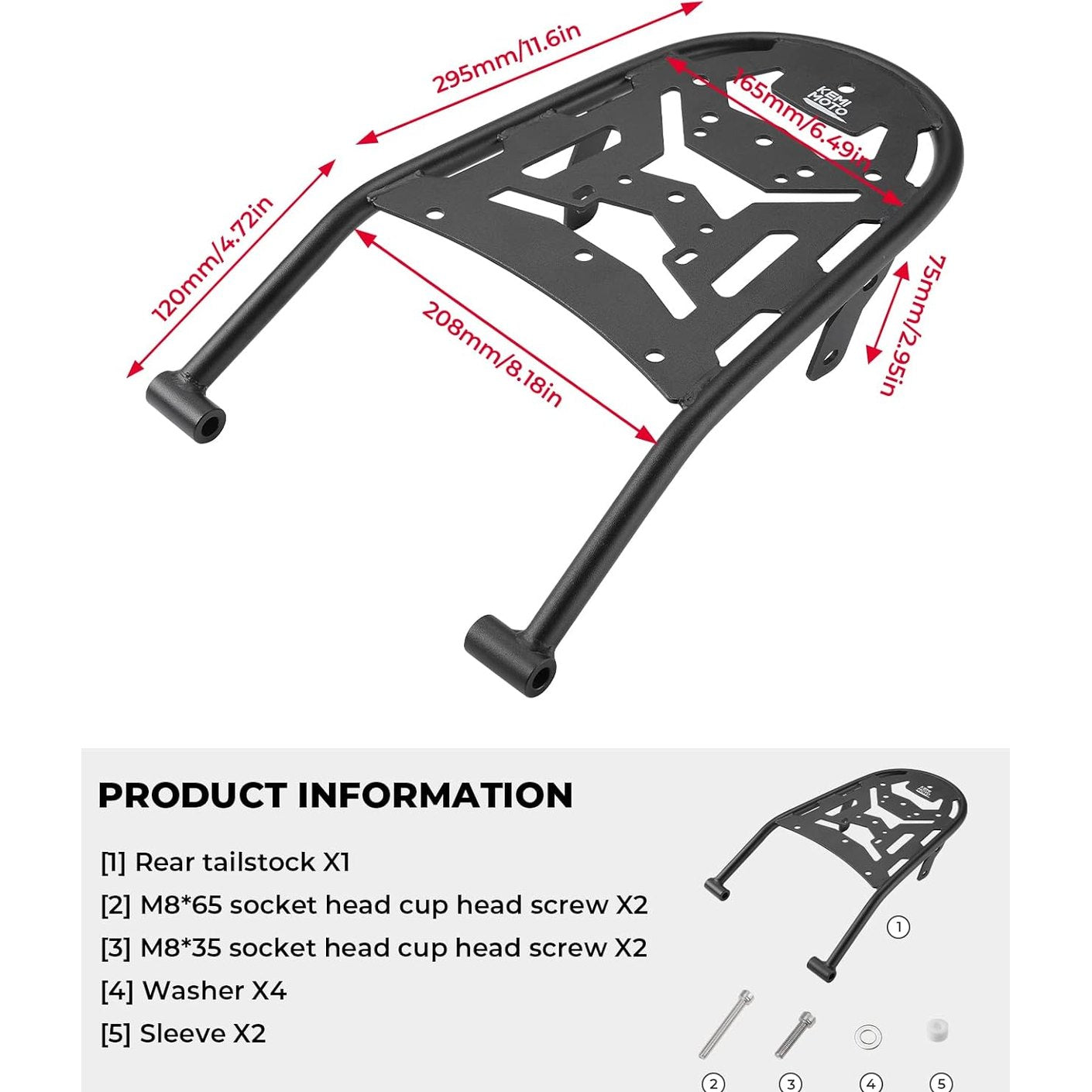 KEMIMOTO CRF300L/CRF300L Rally Rear Luggage Rack